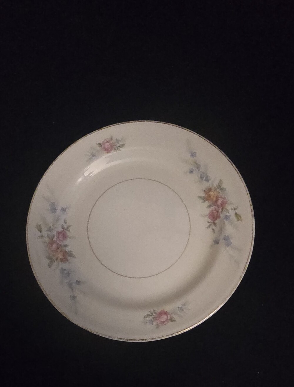 Nautilus Cream Dinner Plate with Pink and Blue Floral Accents